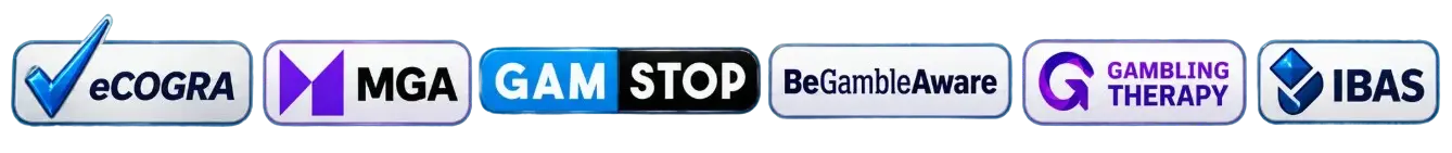 eCOGRA, MGA, GamStop, BeGambleAware, Gambling Therapy, IBAS